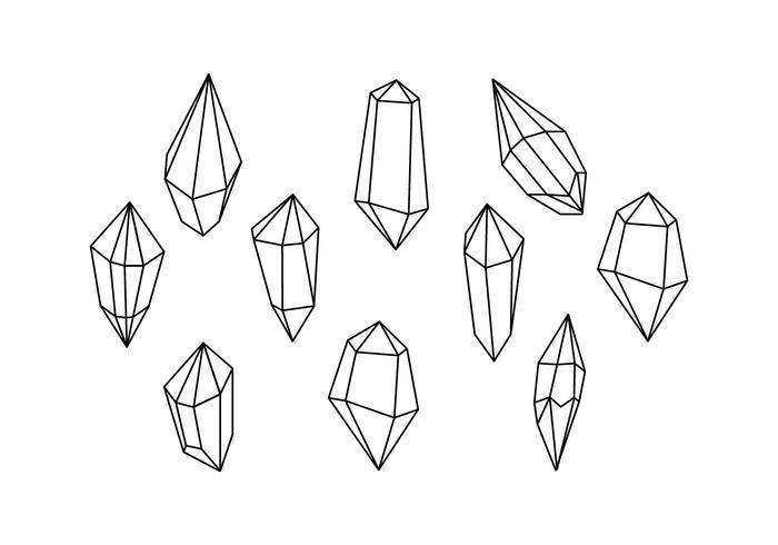 Free Crystals Shape Line Vector