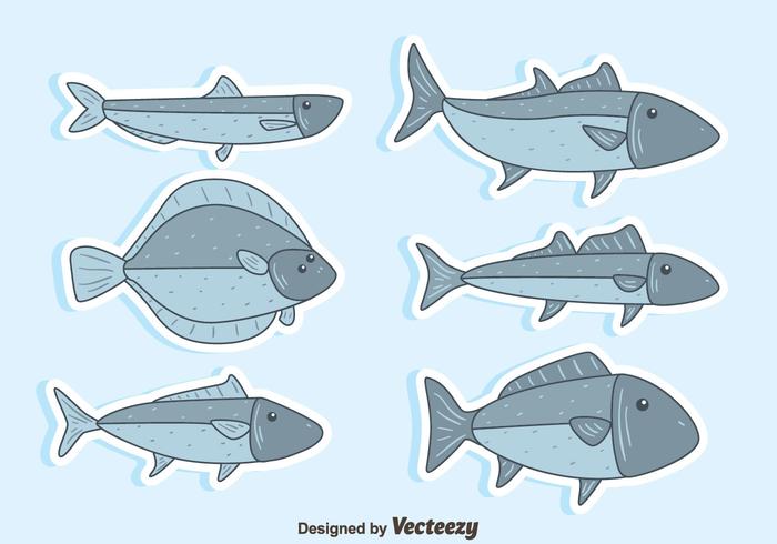 Colección de pescado de Niza vector