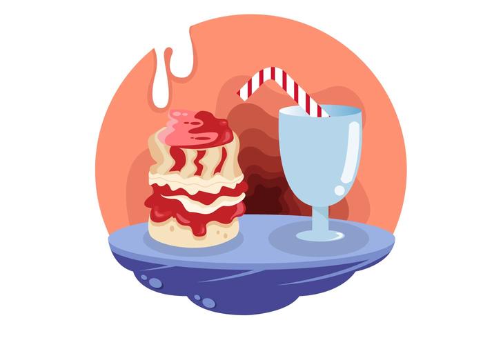 Scone and Milk Meal Vector
