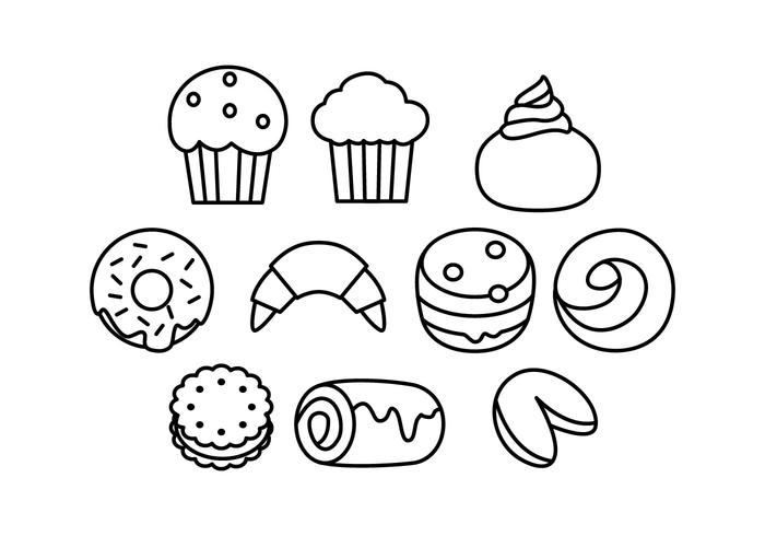 Free Bakeries Line Icon Vector