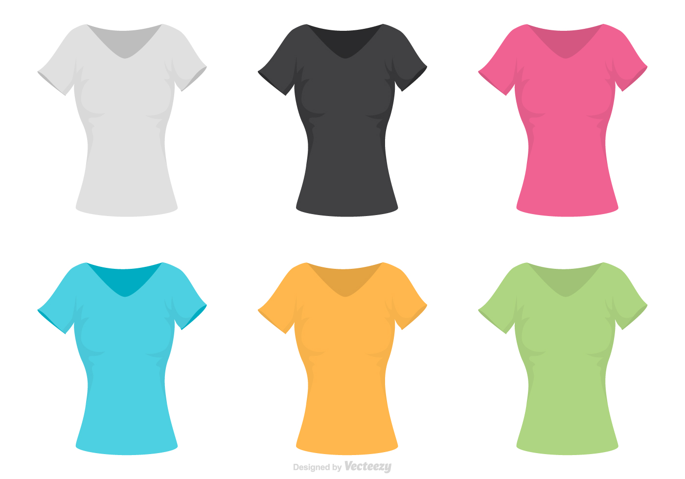 Female V Neck Shirt Template Vector - Download Free ...