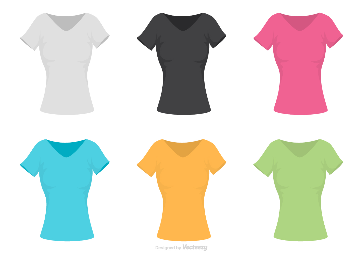 Download Female V Neck Shirt Template Vector 156045 Vector Art at Vecteezy