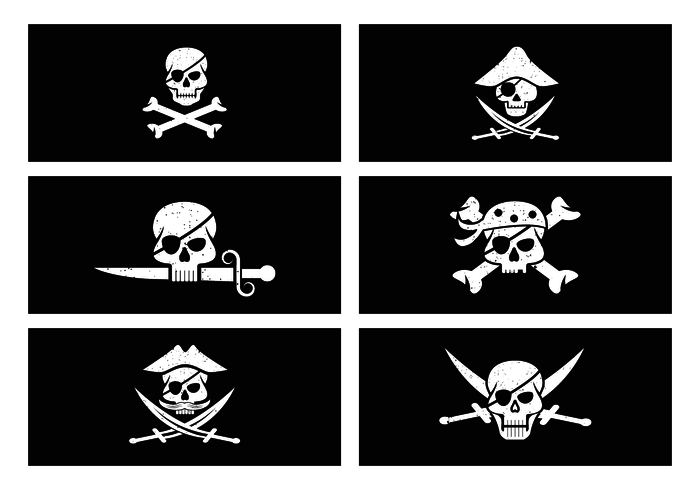 Pirate Banner En Grunge Estilo Vector