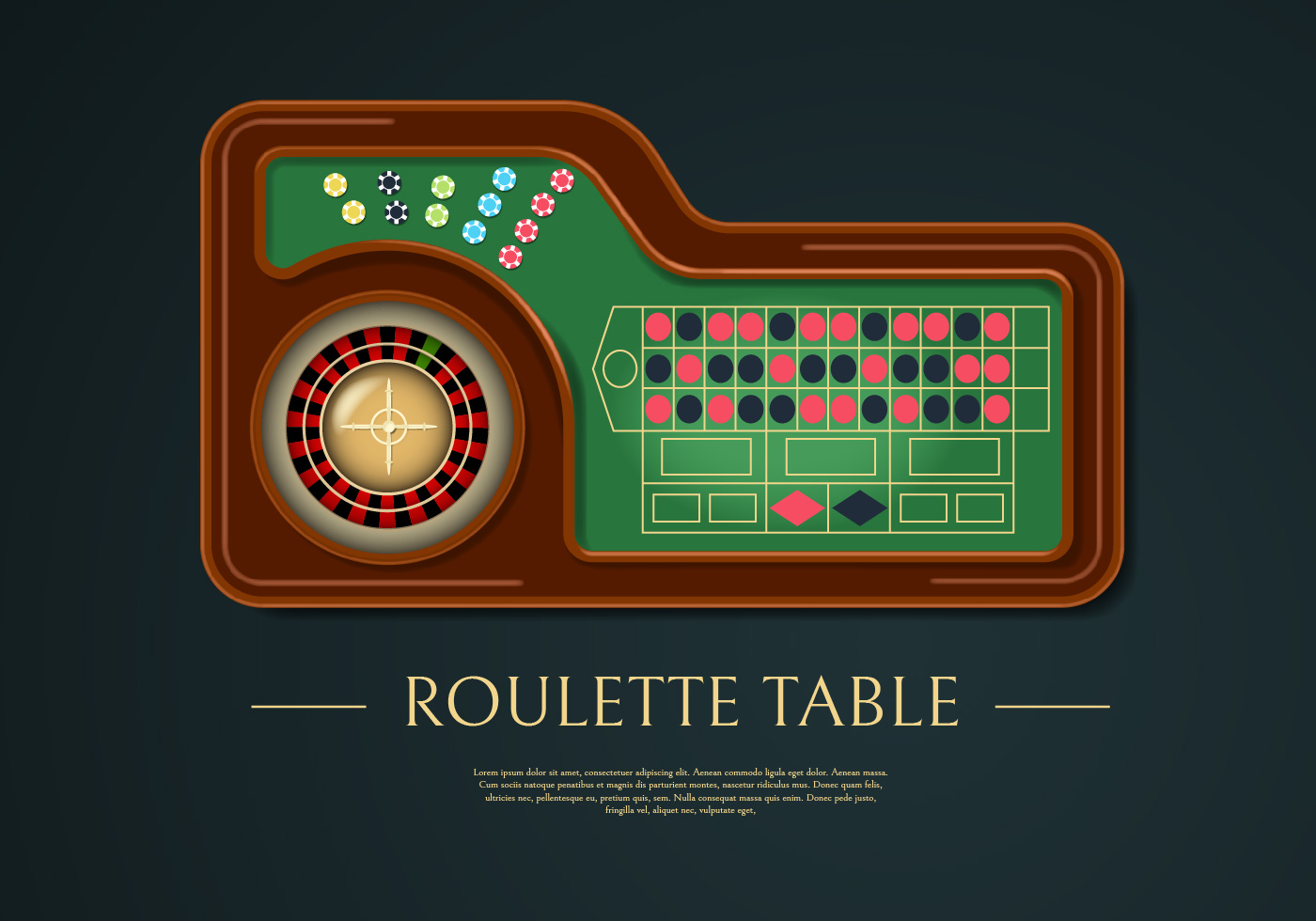 Realistic Roulette Table Vector Illustration 156070 Vector Art at Vecteezy