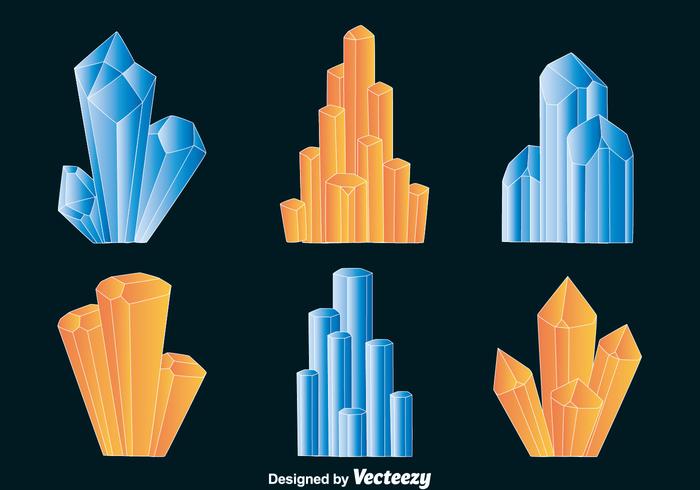 Azul Y Naranja Cuarzo Vectores