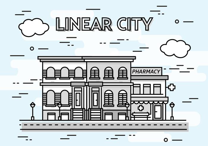 Free Linear City Vector Background