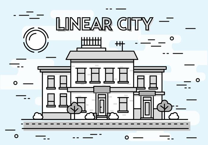 Free Linear Cityscape Vector Background