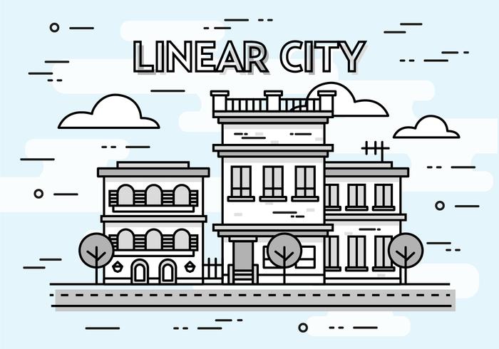 Free Linear Cityscape Vector Background