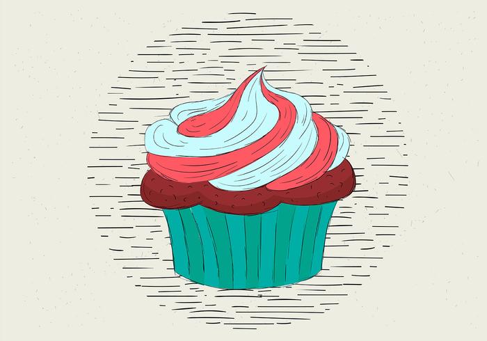 Free Hand Drawn Vector Muffin Illustration