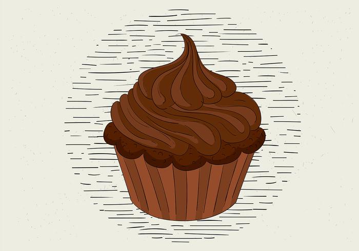 Mano libre dibujado vector muffin ilustración