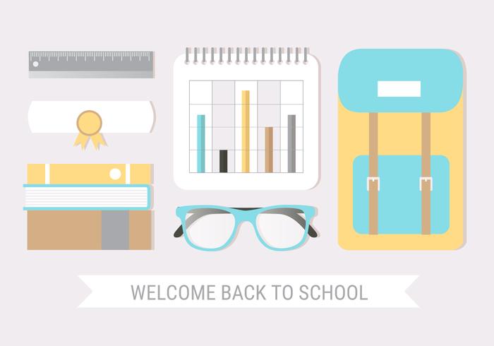 Free Flat Design Vector Back to School Greeting Card Free Flat Design Vector Back to School Greeting Card