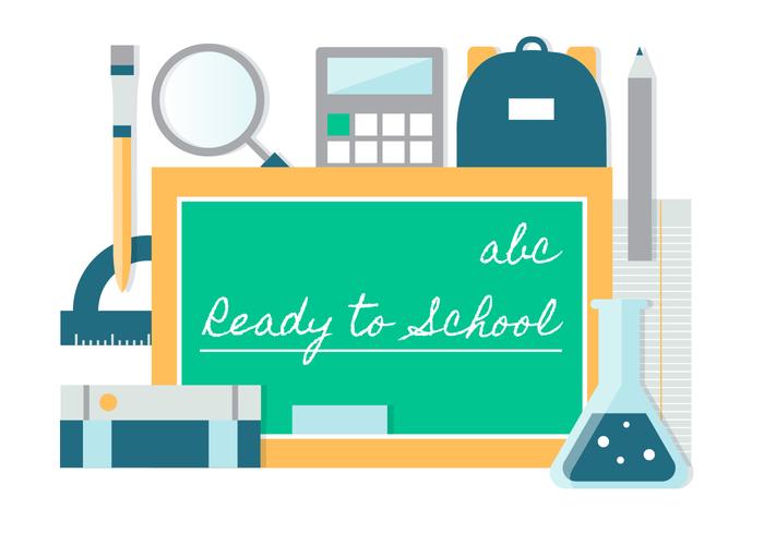 Free Flat Design Vector Back to School Elements