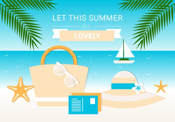 Free Summer Elements Vector Background Free Summer Elements Vector Background