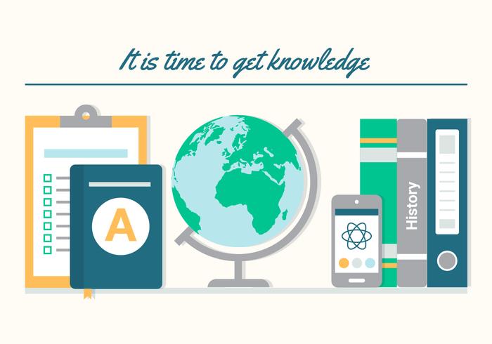 Free Flat Design Vector Back to School Elements