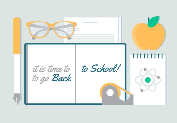Free Flat Design Vector Back to School Elements