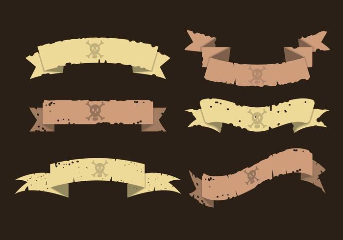 Pirate banner vector set