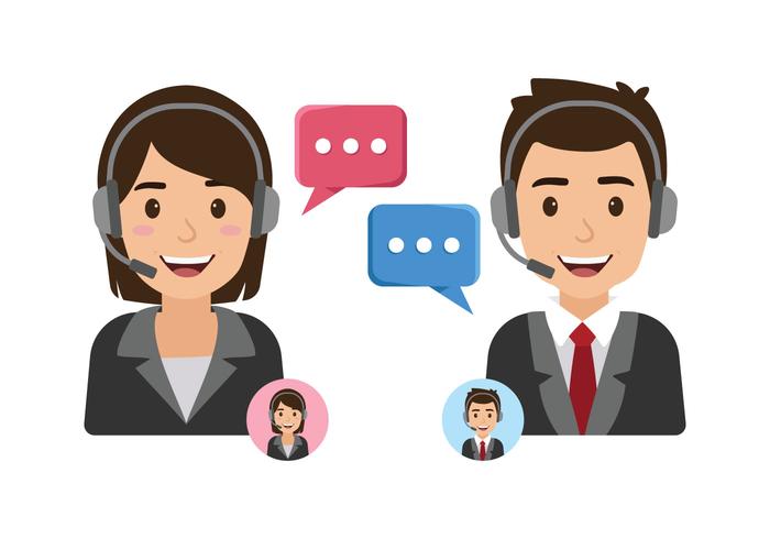 Female And Male Customer Service vector