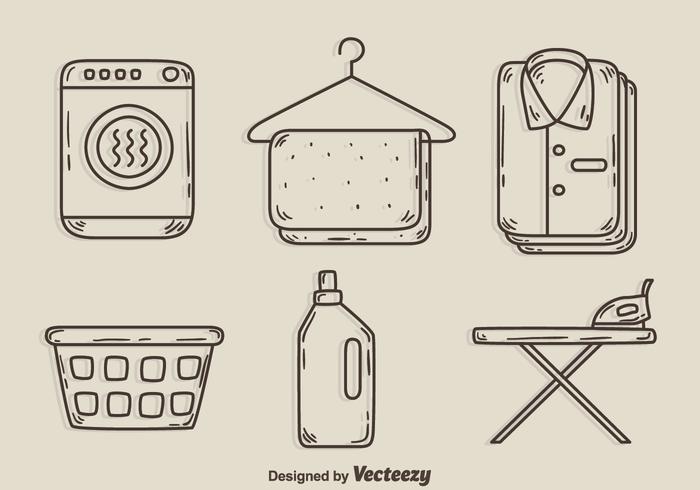 Sketch Laundry Element Vectors