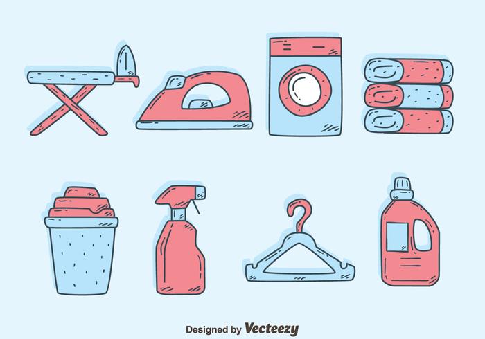 Hand Drawn Laundry Element Vectors