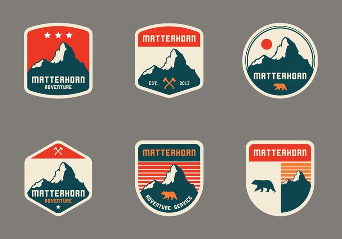 Insignia del vintage de Matterhorn vector