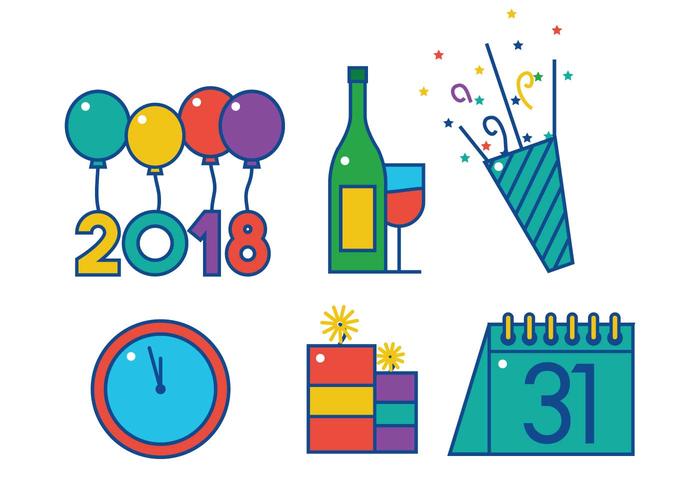 Happy New Year Vector Set