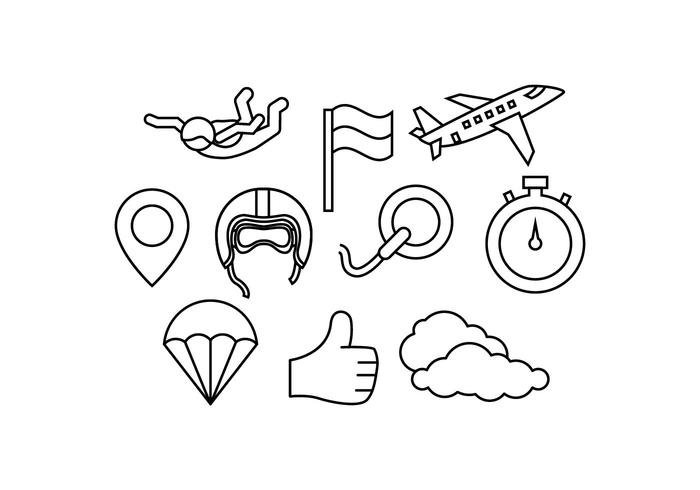 Libre Skydiving Línea Icono Vector