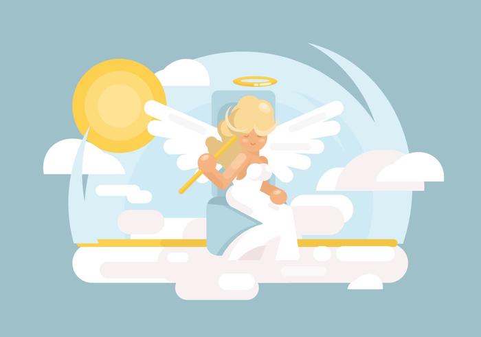 Ilustración de las alas del ángel vector