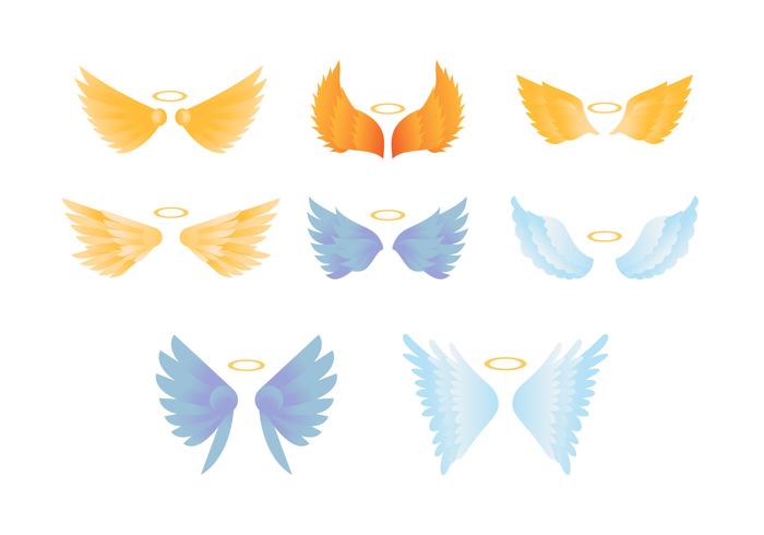 Free Colorful Angel Wings Collection vector