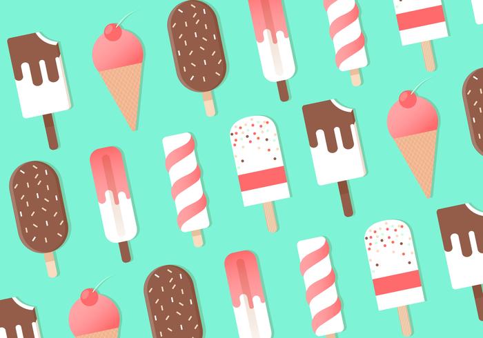 Free Flat Design Vector Sweet Ice Cream Pattern