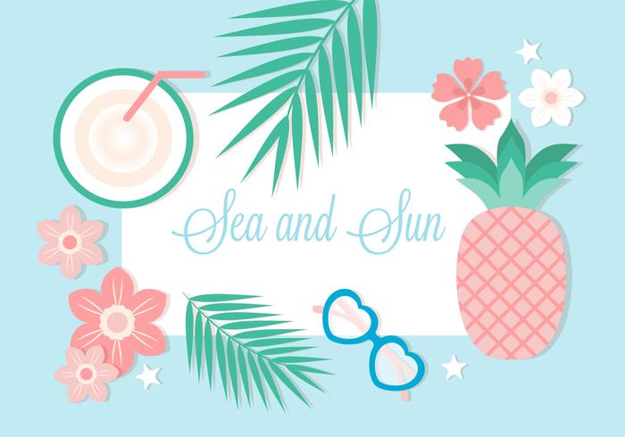 Free Flat Design Vector Summer Background