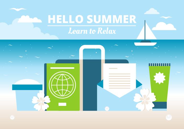 Free Design Vector Summer Time Background