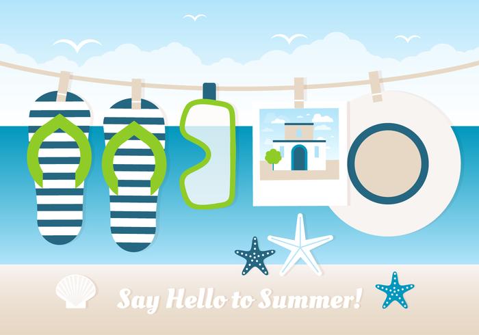 Free Design Vector Summer Time Greeting Card