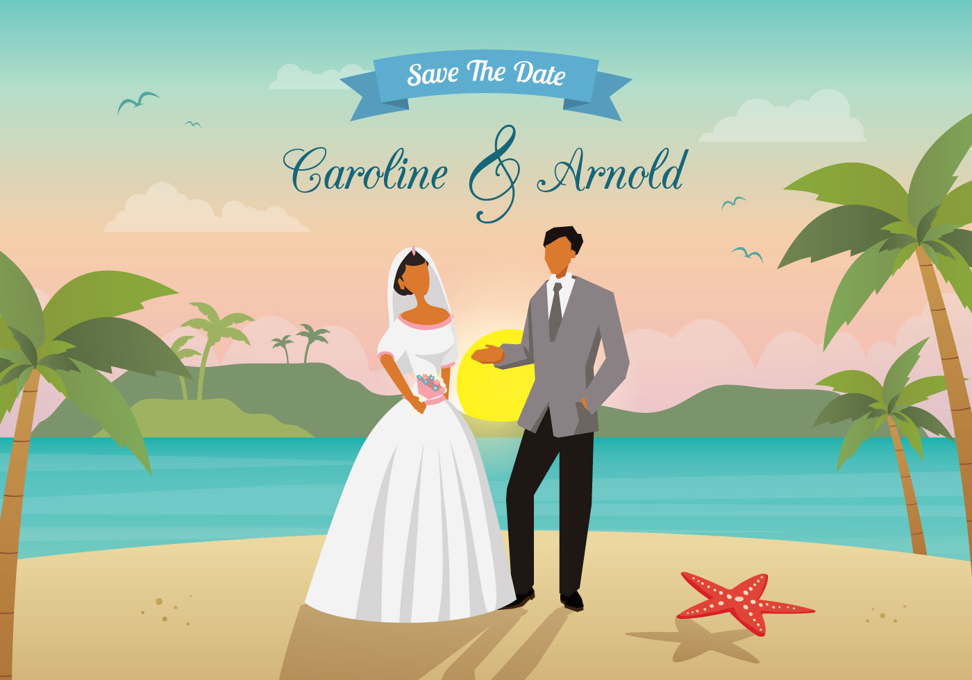 Download Beach Wedding Vector - Download Free Vectors, Clipart ...