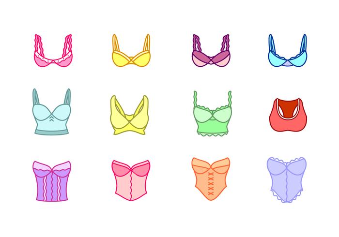 Bustier Icon Set vector