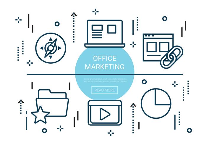 Elementos de marketing de Linear Office gratuitos vector