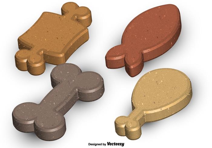 Vector Set Of High Detailed Dog Biscuits