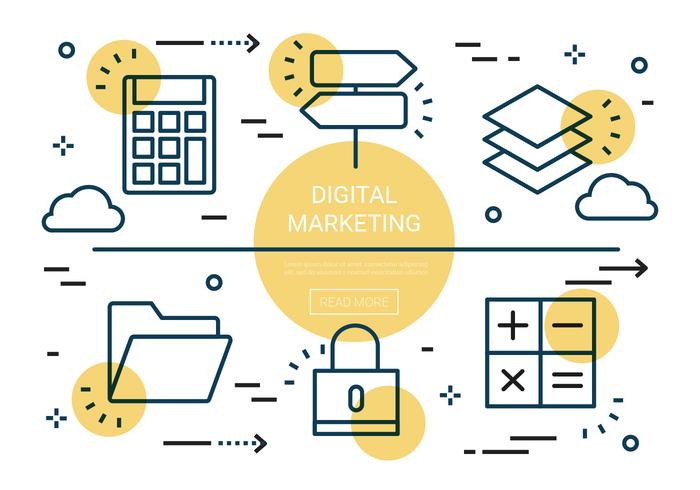Free Flat Linear Digital Marketing Vector Elements