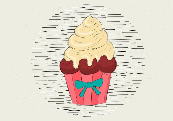 Mano libre dibujado vector muffin ilustración