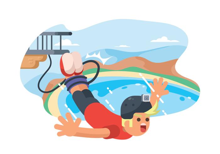Free Bungee Jumping Illustration vector
