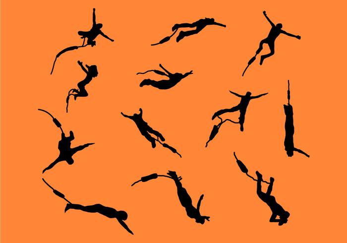 Bungee Jumping Icons Vector