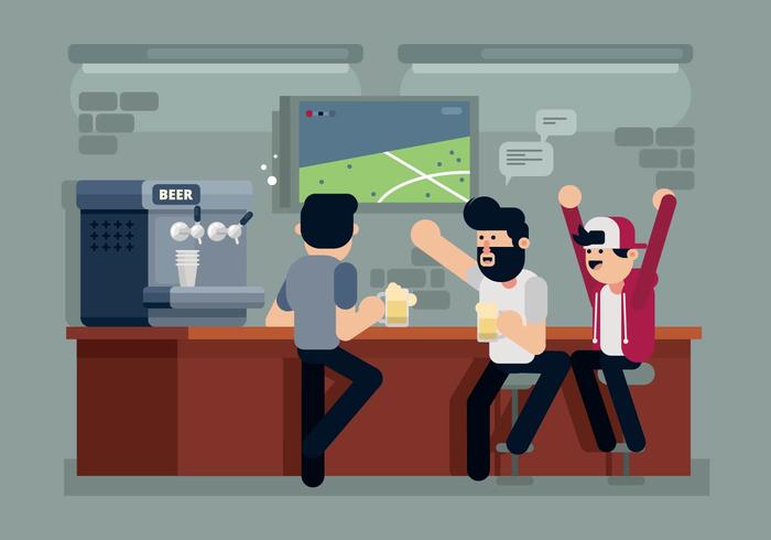 Guys at a Bar Illustration vector