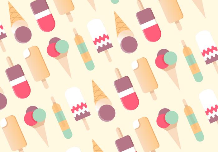 Free Flat Design Vector Ice Cream Pattern Background