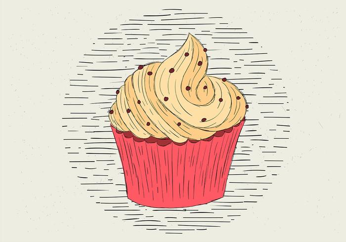 Mano libre dibujado vector muffin ilustración