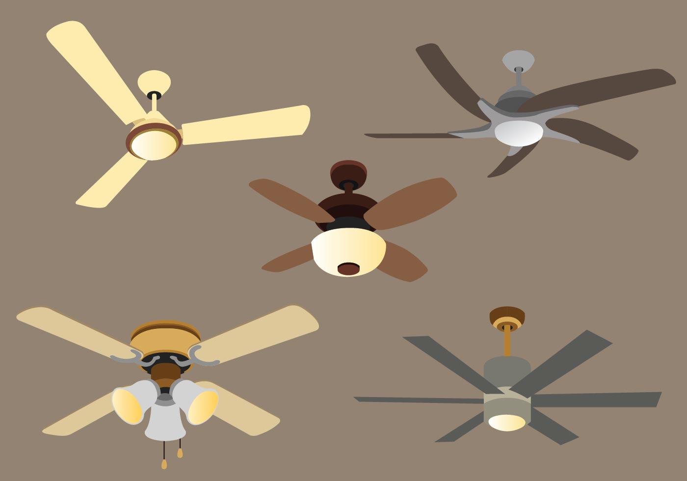 Ceiling Fan Vector Pack 156456 - Download Free Vectors, Clipart