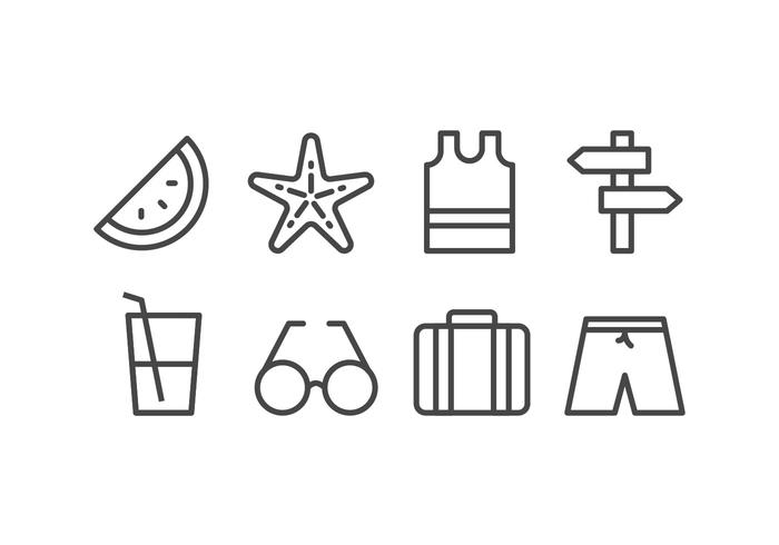 Beach Icon Set vector