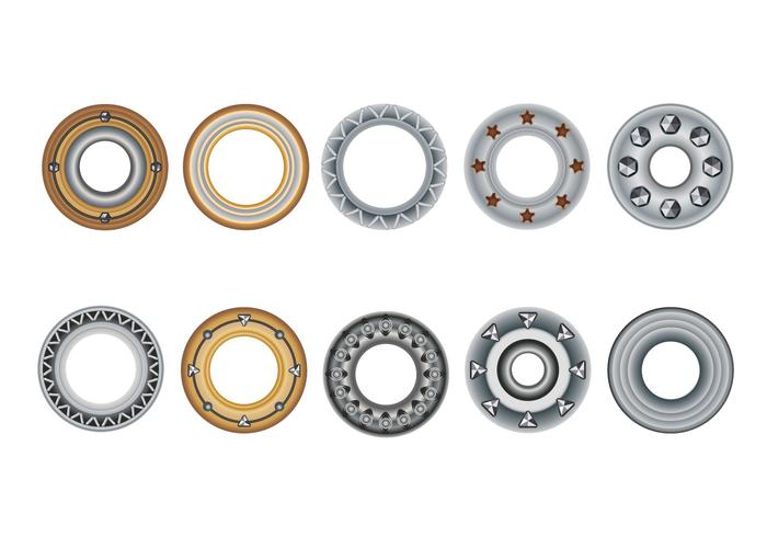 Set Eyelets, Flat Washer and Grommets on an Isolated White Background Set Eyelets, Flat Washer and Grommets on an Isolated White Background