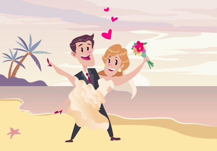 Beach Wedding Ceremony Vector 