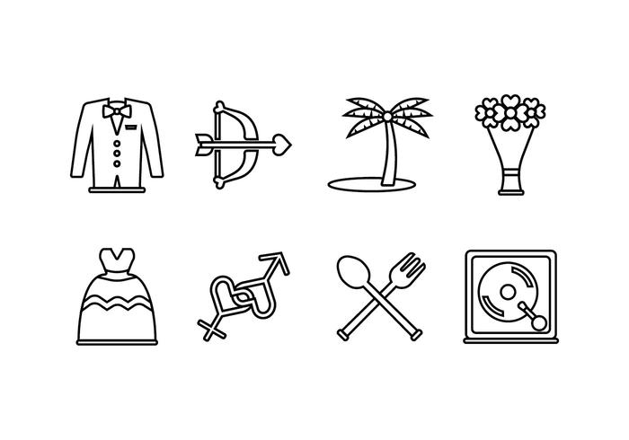 Iconos Del Vector De La Boda