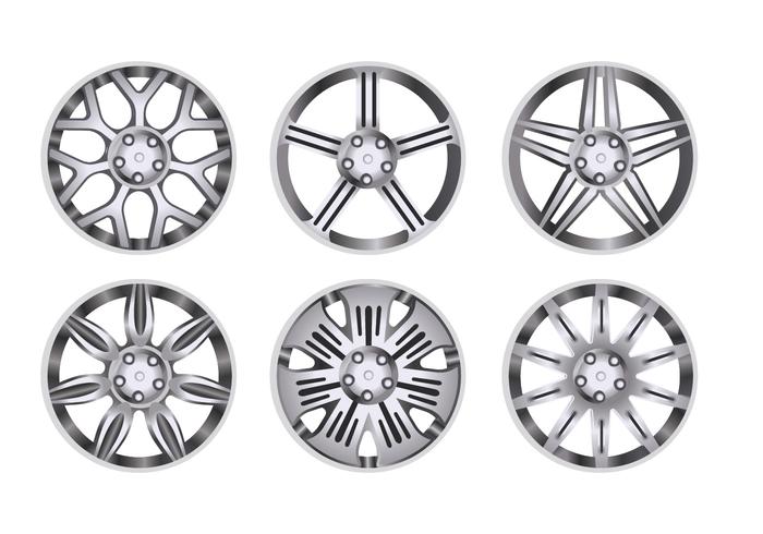 Car Alloy Wheel Set vector