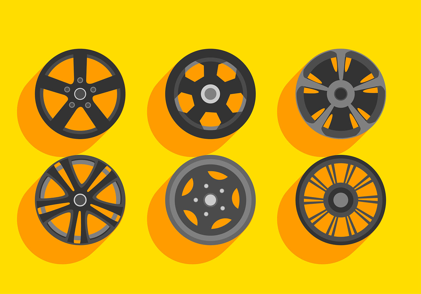 Alloy Wheels Set Free Vector 156574 - Download Free Vectors, Clipart